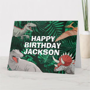 Kids Dino Jurassic Trex Boy Dinosaur Birthday Kort