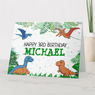 Kids Dino Jurassic Trex Boy Dinosaur Birthday Kort