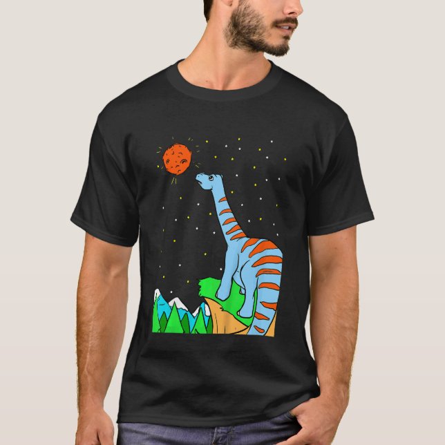 Kids Dino Planet & Dinosaurs In Space 2 T Shirt (Framsida)