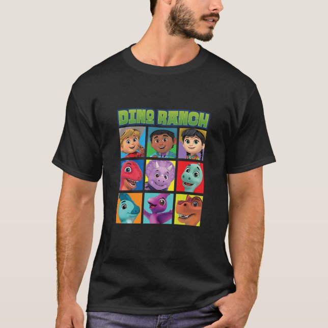 Kids Dino Ranch Pre Westoric Ranchers Jon Miguel M T Shirt (Framsida)