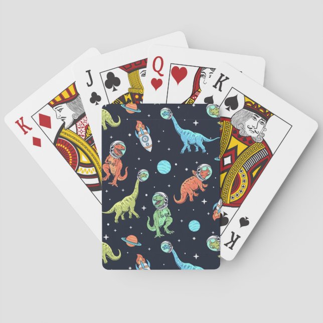 Kids Dinosaur Astronaut Mönster Casinokort (Baksidan)