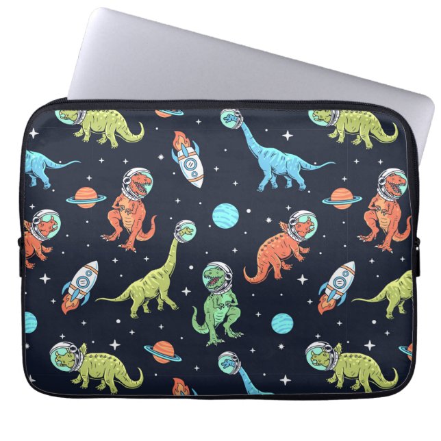 Kids Dinosaur Astronaut Mönster Laptop Fodral (Framsidan)