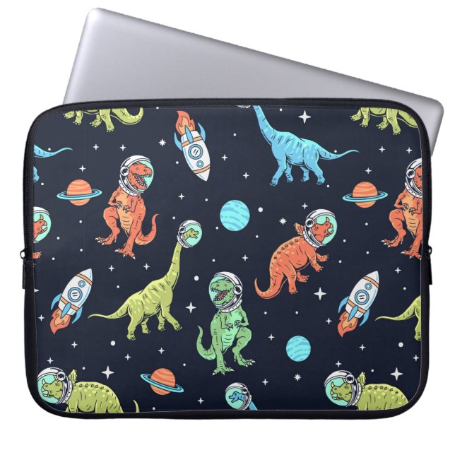 Kids Dinosaur Astronaut Mönster Laptop Fodral (Framsidan)