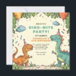 Kids Dinosaur Birthday Inbjudningar<br><div class="desc">En roligt anpassningsbar födelsedagsfest inbjudan,  med dinosaurier med party hattar.</div>