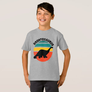 Kids Dinosaur Brontosaurus Retro Sunset Distress T Shirt