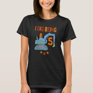 Kids Dinosaur Digger 5:e födelsedagen, Constructio T Shirt