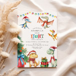 Kids Dinosaur Eighth Födelsedagsfest inbjudan<br><div class="desc">Ta roligten av födelsedagar och julens magi, lägg till ett streck av förhistorisk äventyr, och du har har vår jul Dinosaur Thmet Födelsedagsfest inbjudan! Perfekt för vinterfödelsedagar slår dessa unika inbjudan ihop det festliga ljus, Julgranar och lekfulla dinos sport Santa attires. Ta upp det spännande erbjudandet och gör din lilla...</div>