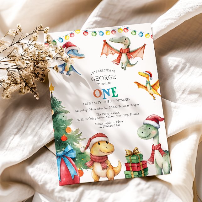 Kids Dinosaur First Födelsedagsfest inbjudan (Skapare uppladdad)