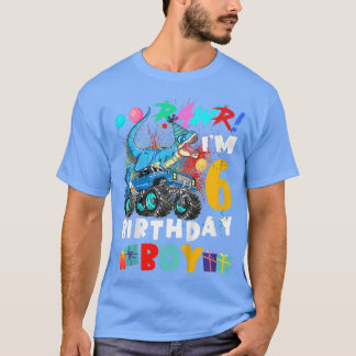 Kids Dinosaur t Rex Monster Lastbil 6 år gammal 6e Shirt