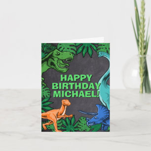 Kids Dinosaur Trex Dino Jurassic Birthday Kort