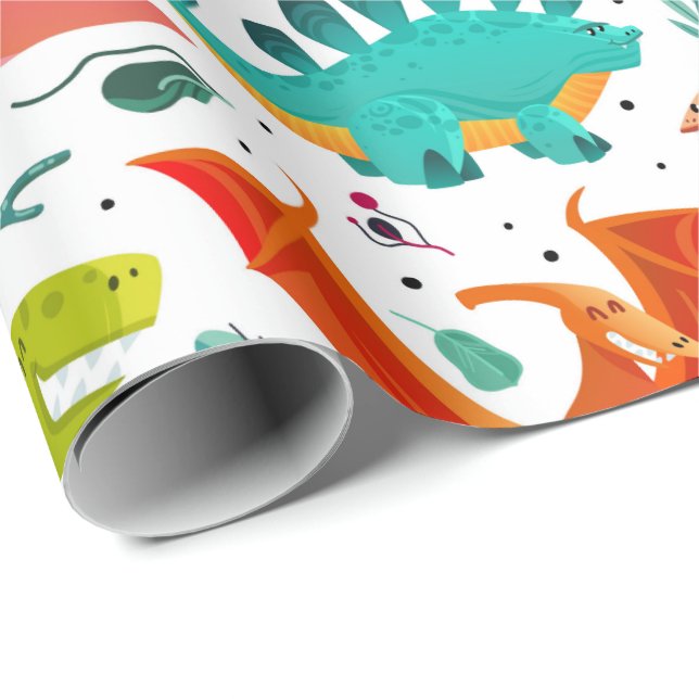 Kids Dinosaurs Presentpapper (Rullad Hörn)