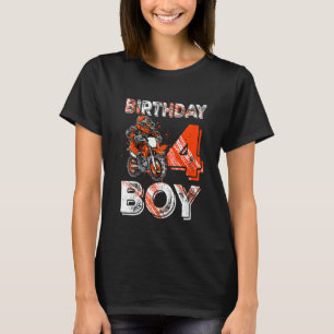 Kids Dirt Bike 4e födelsedagen Dirtcycle motorcyke T Shirt