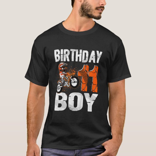 Kids Dirt Bike Rider 11 år gammal Motocross 11th B T Shirt (Framsida)