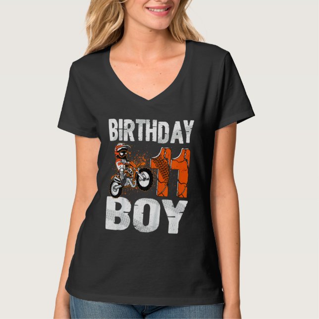 Kids Dirt Bike Rider 11 år gammal Motocross 11th B T Shirt (Framsida)