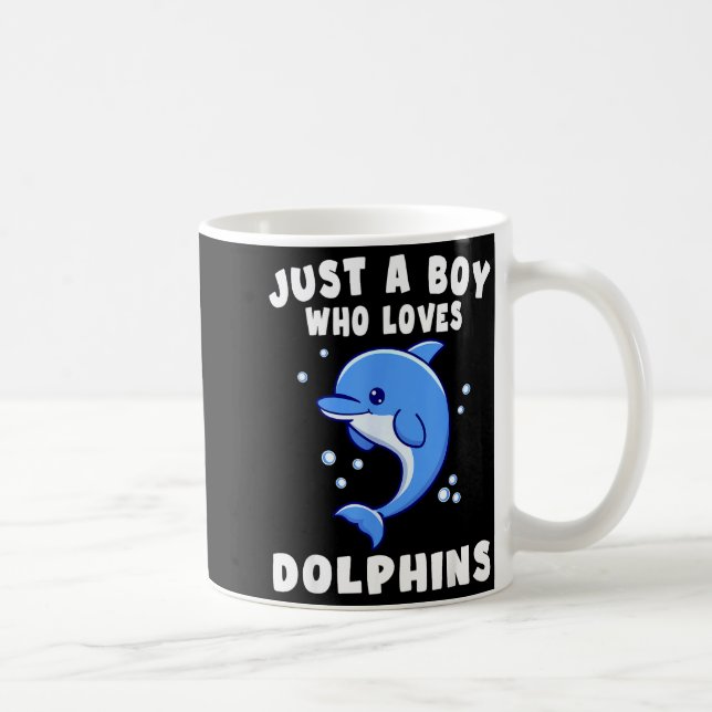 Kids Dolphin Just A Boy Who Loves Dolphins Gift  Kaffemugg (Höger)