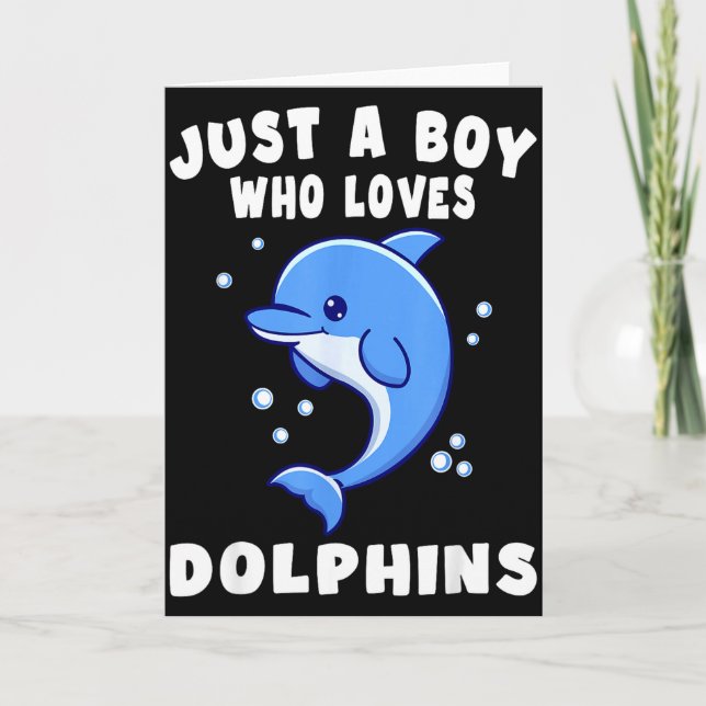 Kids Dolphin Just A Boy Who Loves Dolphins Gift  Kort (Framsida)