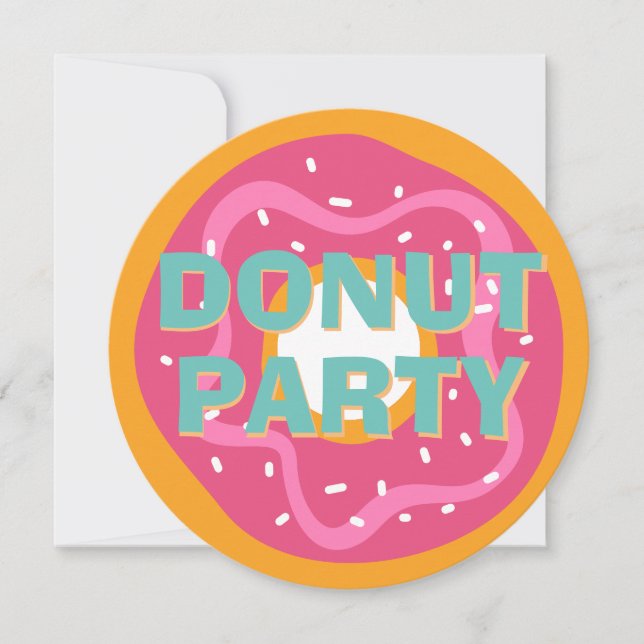 Kids Donut Party Girl Birthday Inbjudningar (Framsida)