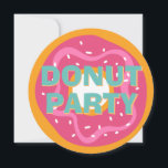 Kids Donut Party Girl Birthday Inbjudningar<br><div class="desc">Barn donut födelsedagsfest inbjudan,  redigerbart med alla ålders- och anpassningsbar. Utformning med djärv och roligt rosa och akvblått färg idealiskt för att fira en flickas speciella dag med sina vänner.</div>