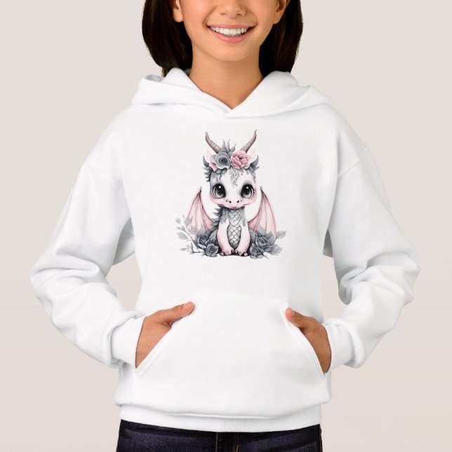 Kids Dragon Hooded Sweatshirt T Shirt (Framsida)