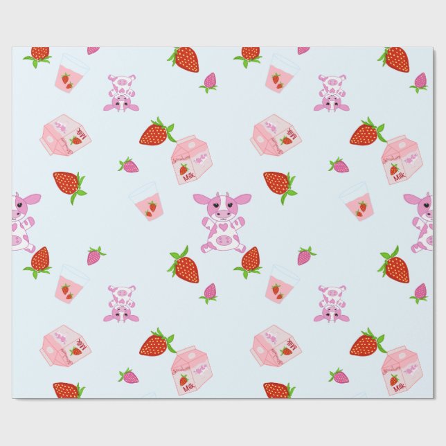 Kid's drawing strawberry milk cow presentpapper (Platt)