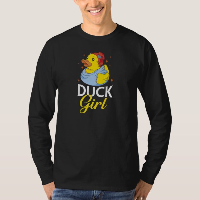 Kids  Duck  Duck Girl Ducks T Shirt (Framsida)