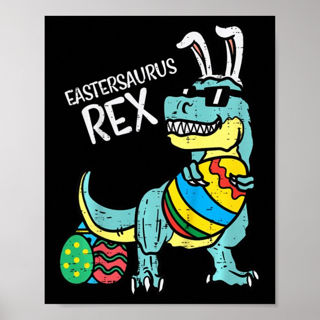 Kids Eastersaurus Rex Påsk Trex Kanin Småbarn Bo Poster (Framsidan)