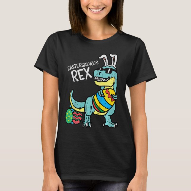 Kids Eastersaurus Rex Påsk Trex Kanin Småbarn Bo T Shirt (Framsida)