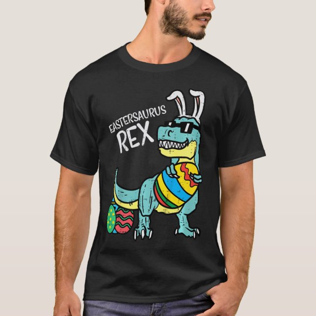 Kids Eastersaurus Rex Påsk Trex Kanin Småbarn Bo T Shirt (Framsida)