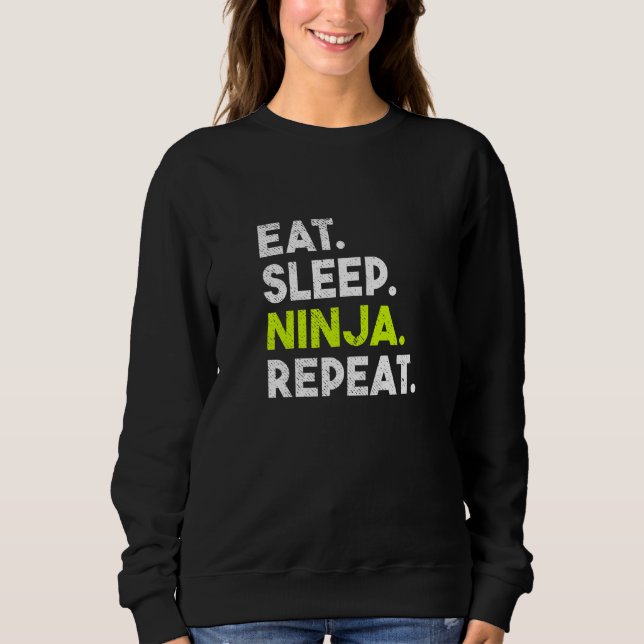 Kids Eat Ssov Ninja Repeat Ninja T Shirt (Framsida)