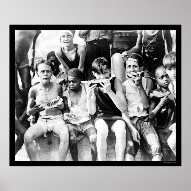 Kids Eating Watermelon 1910 Poster (Framsidan)
