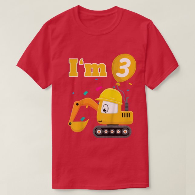 Kids Ecavator Digger Bulldozer Im 3 3 T Shirt (Design framsida)