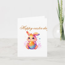 Kids, Editable Spring Easter Party Card, Bunny Bir