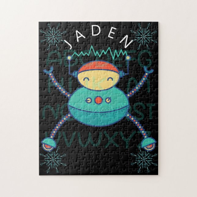 Kids Educational ABC Alphabet Robot Snowflake  Pussel (Vertikal)