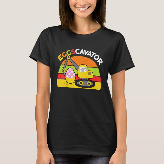 Kids Egg Hunter Påsk Småbarn Eggscavator Påsk T Shirt (Framsida)