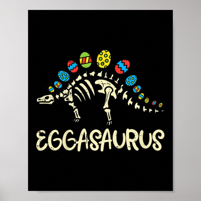 Kids Eggasaurus Easter Stegosaurus Dinosaur Boys K Poster (Framsidan)