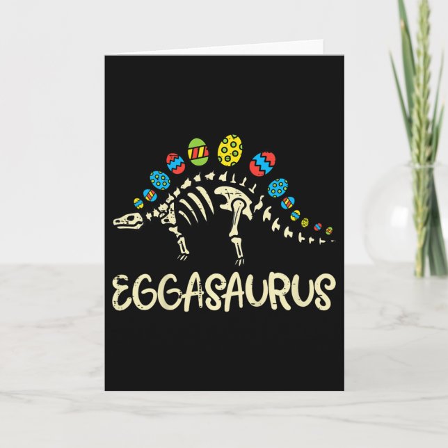 Kids Eggasaurus Påsk Stegosaurus Dinosaur Pojkar K Kort (Framsida)