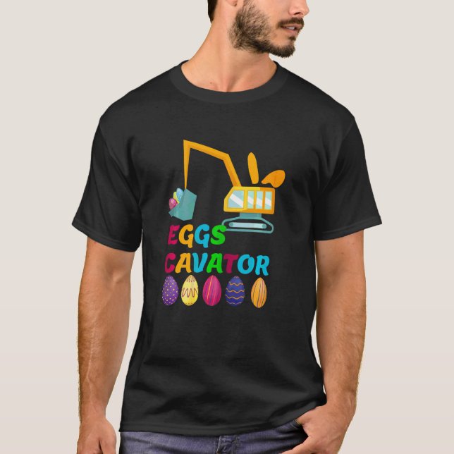 Kids Eggs Cavator Excavator Egg Hunting Småbarn B T Shirt (Framsida)