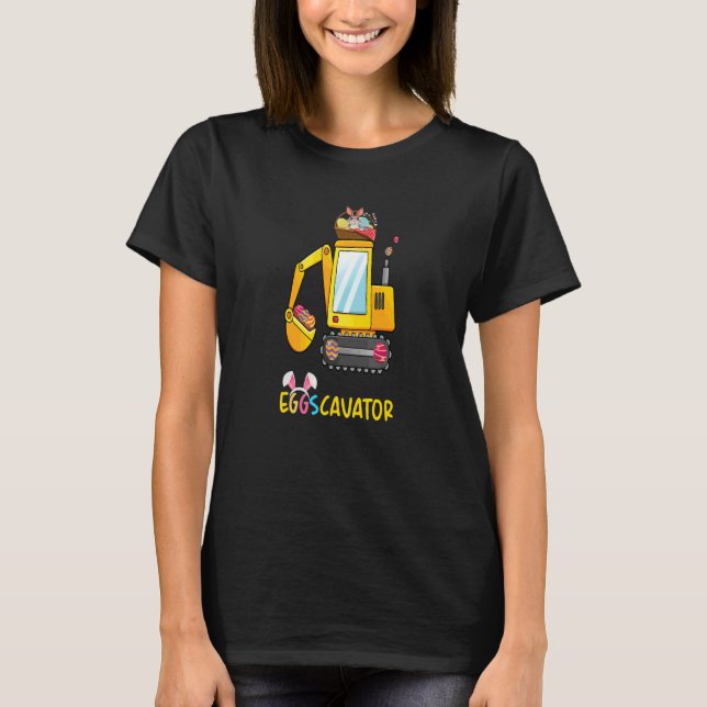 Kids Eggscavator Påsk Småbarn Excavator Hunt E T Shirt (Framsida)