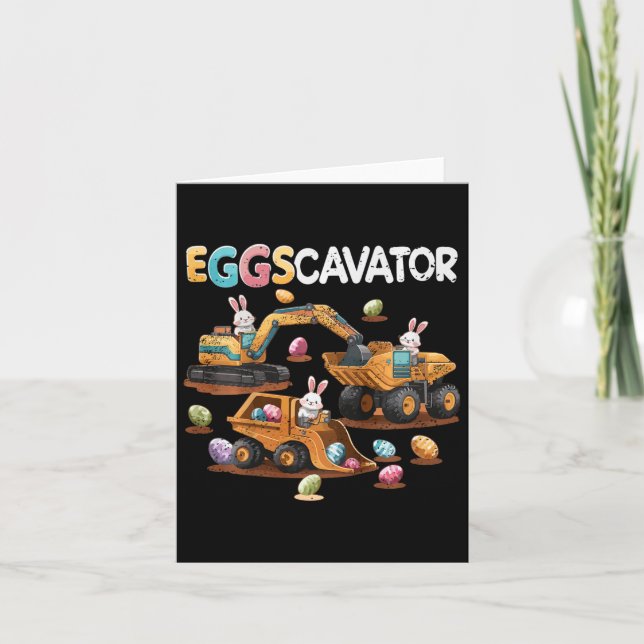 Kids Eggscavator Påskägg Hunt Construction Truc Kort (Framsida)