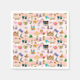Kids Eid Mubarak Napkins –Colourful Islamic Design Pappersservett