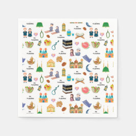 Kids Eid Mubarak Napkins –Colourful Islamic Design Pappersservett