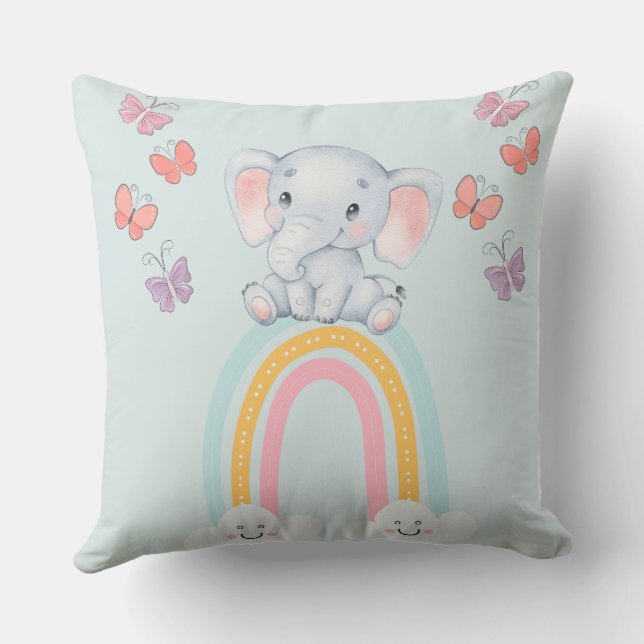 KIDS ELEPHANT BLUE DESIGN KUDDE (Baksida)