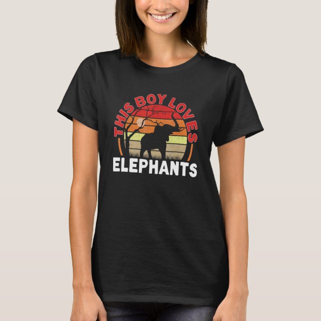 Kids Elephant Boy Kärlek Elephants T Shirt (Framsida)