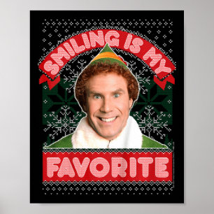 Kids Elf Buddy Smiling är min favoritjul Poster