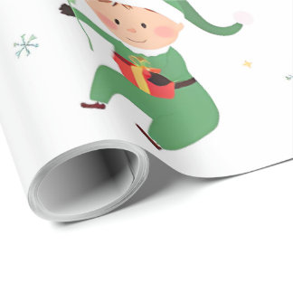 Kids Elf Christmas Wrapping Paper Presentpapper