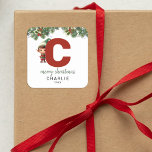 Kids Elf Inital C jul Fyrkantigt Klistermärke<br><div class="desc">Ge är personligens charm i julklapp! Våra monogramklistermärken,  som visar tomtens eget gömmande bakom brev C,  är ett unikt och tänkbart sätt att visa kärlek. Anpassa med namn,  år och hälsning. Få dina julklappar att framträda!</div>