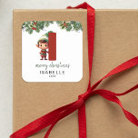 Kids Elf Initial I jul Fyrkantigt Klistermärke<br><div class="desc">Ge är personligens charm i julklapp! Våra monogramklistermärken,  som visar tomtens eget gömmande bakom brev I,  är ett unikt och tänkbart sätt att visa kärlek. Anpassa med namn,  år och hälsning. Få dina julklappar att framträda!</div>