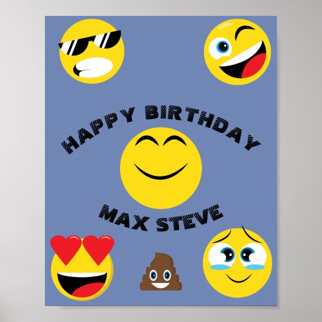 Kids Emoji Grattis på födelsedagen Poster (Framsidan)