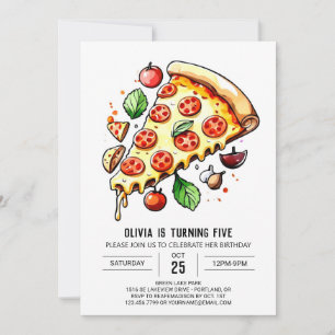 Kids Enchanted Pizza Birthday Inbjudningar