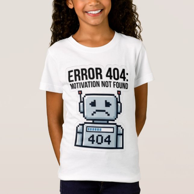  Kids Error 404 Motivation Not Found T-Shirt  (Framsida)